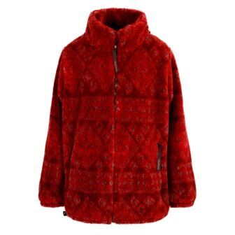 Micro Velour Fleece Jacket in Kist Red