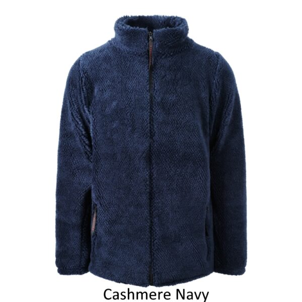 Ladies Sherpa Fleece Jacket in Navy Cashmere