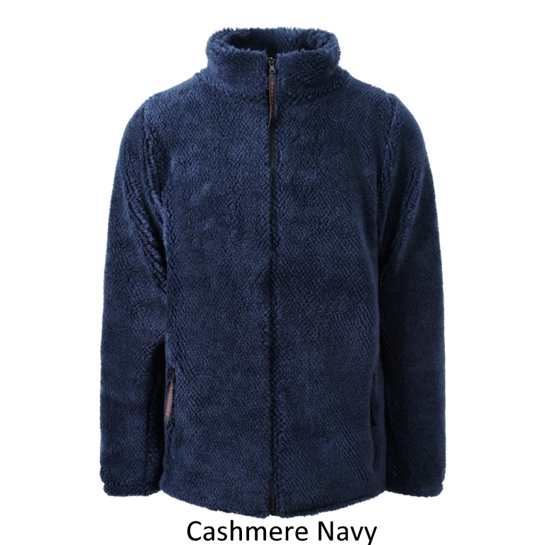 Ladies Sherpa Fleece Jacket CASHMERE NAVY - Farfield Clothing