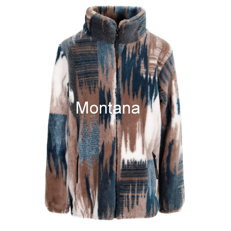 Micro Velour Fleece Jacket in Blue Montana