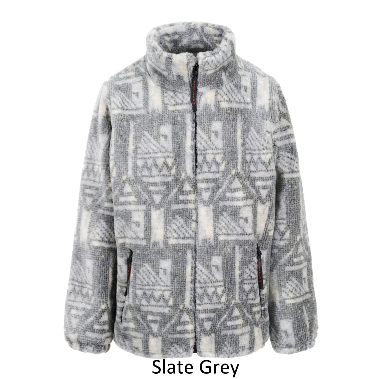 Ladies Micro Velour Fleece Jacket in grey Slate