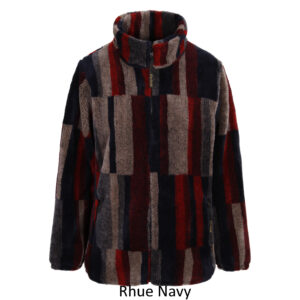 Ladies Micro Velour Fleece Jacket in Navy Rhue