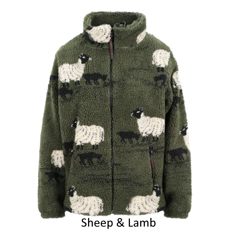 Ladies Sherpa Fleece Jacket Sheep And Black Lamb Farfield Clothing 