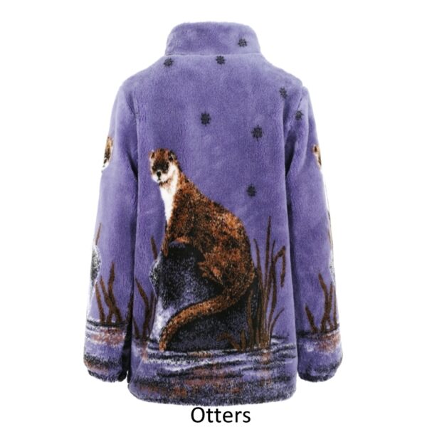 Ladies Micro Velour Fleece Jacket in Otters (reverse)