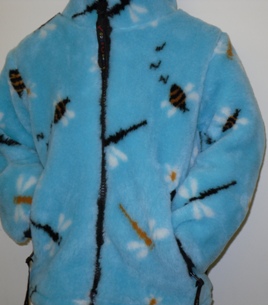 Childs Micro Velour Fleece Jacket in Turquoise Dragonfly