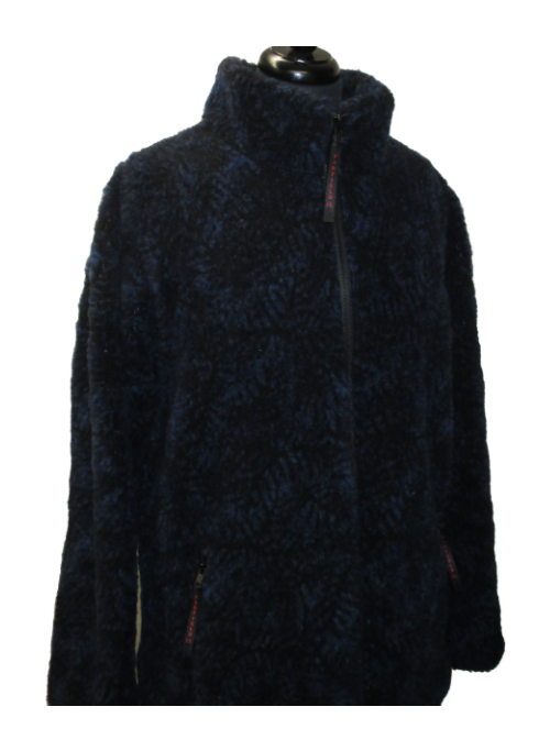 Oak Navy Jacket in Micro Velour Fleece 