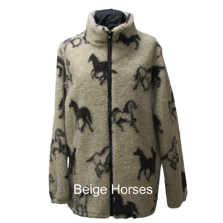 Sherpa Fleece Jacket in Horse Design 